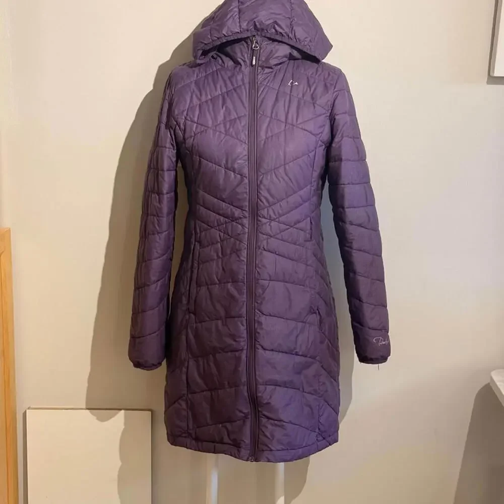 Paradox Lightweight Packable Puffer Jacket Long Purple Women's S - Picture 1 of 7